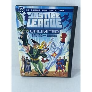 Justice League Unlimited "Saving the World" DVD DC Animated Movie Disc Tested